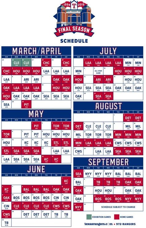 texas rangers schedule and tickets